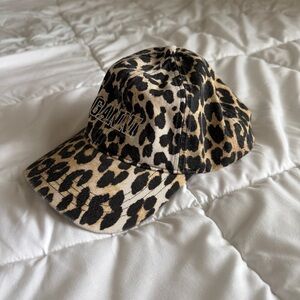 GANNI Leopard Print Baseball Cap